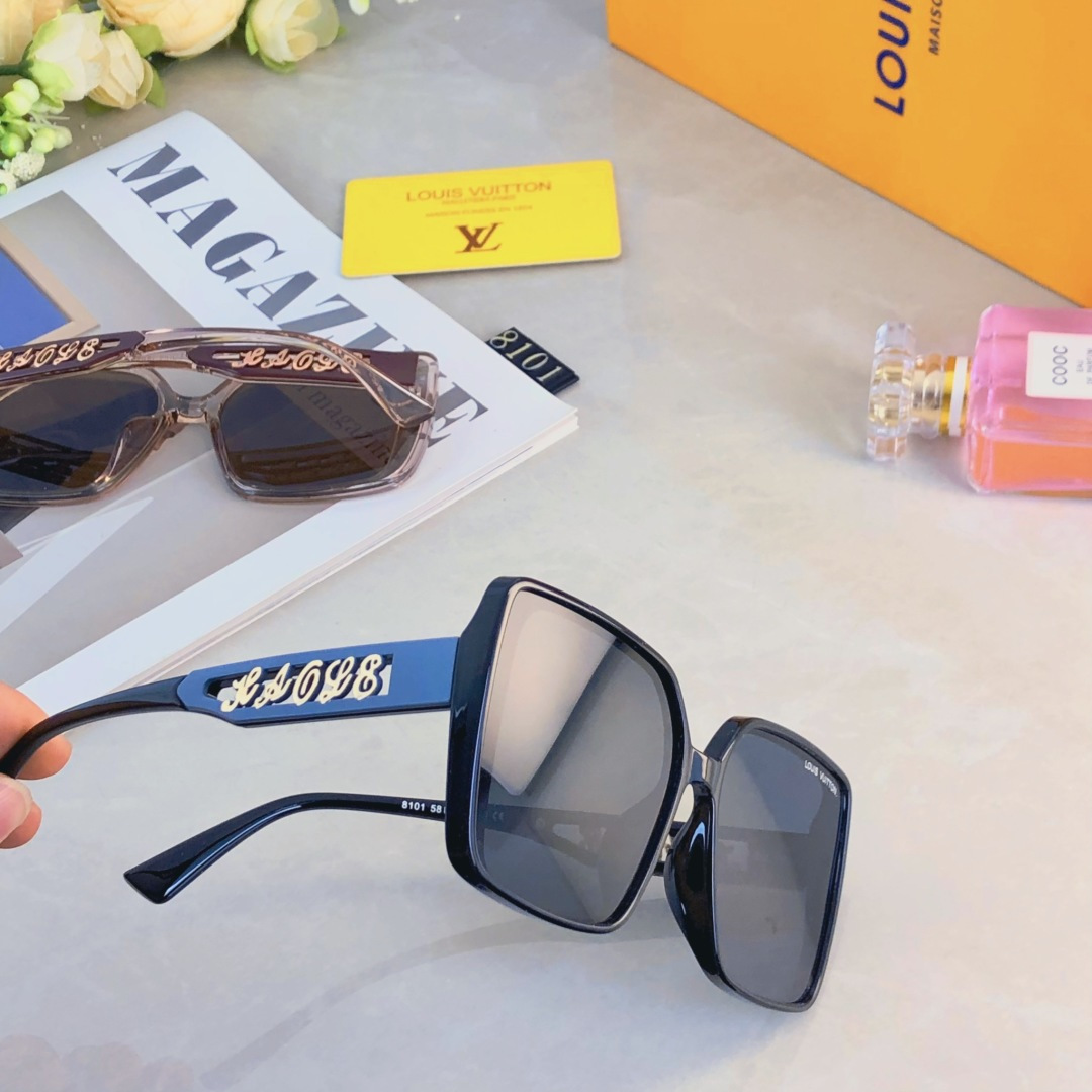 。。Louis vuitto*新款欧美风防紫外线墨镜女款百搭高级感韩版方圆脸显瘦遮阳太阳镜