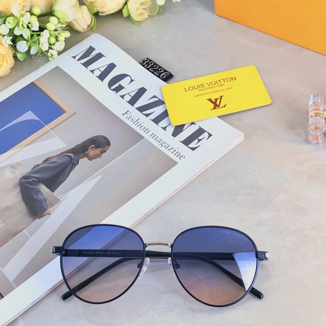 。。Louis vuitto*金属太阳眼镜高级感网红时尚复古UV防紫外线近视墨镜女