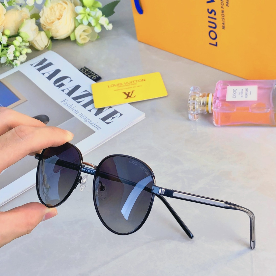 。。Louis vuitto*金属太阳眼镜高级感网红时尚复古UV防紫外线近视墨镜女