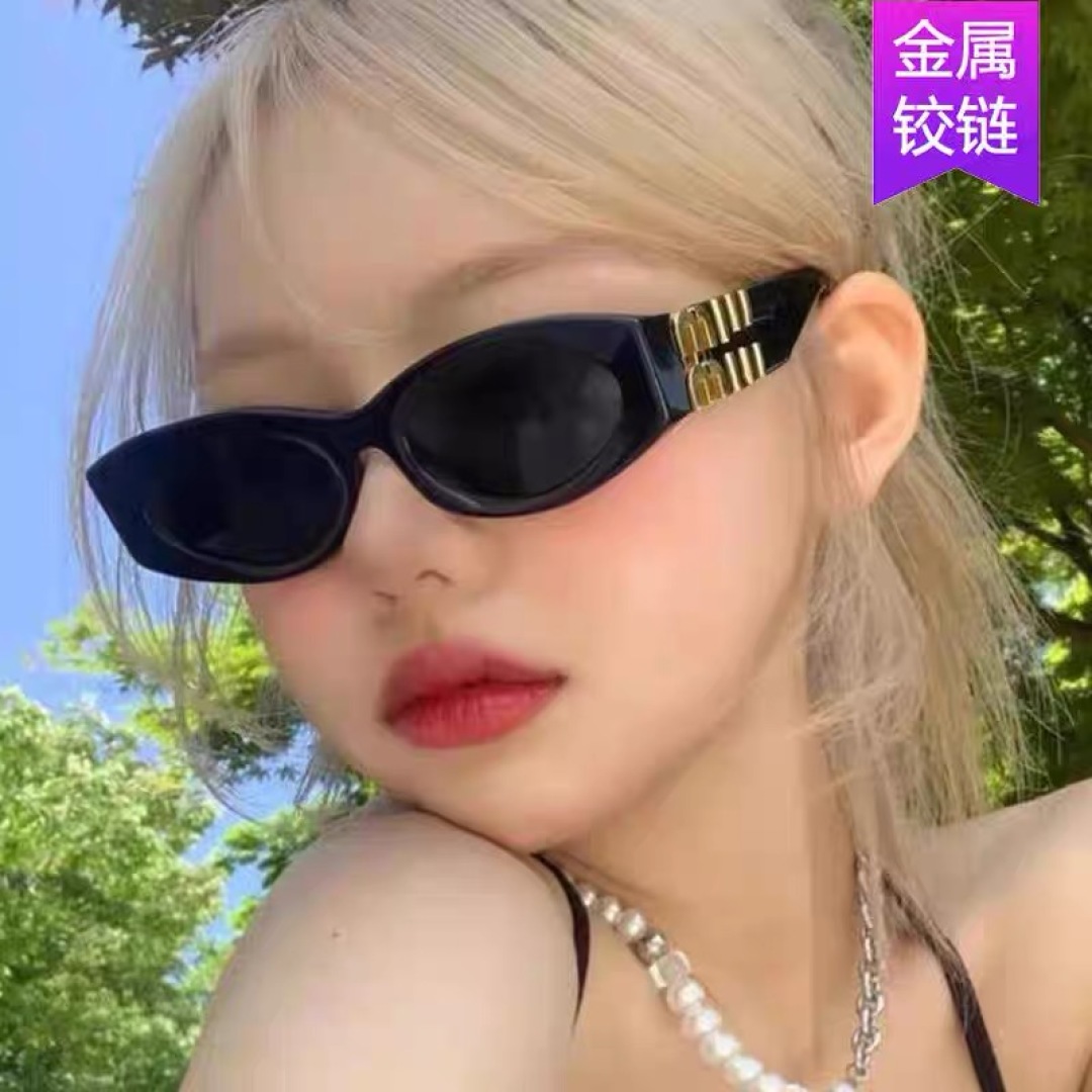 。。miumi*2025新款墨镜男女款复古猫眼高级感大牌辣妹显白显脸小太阳眼镜