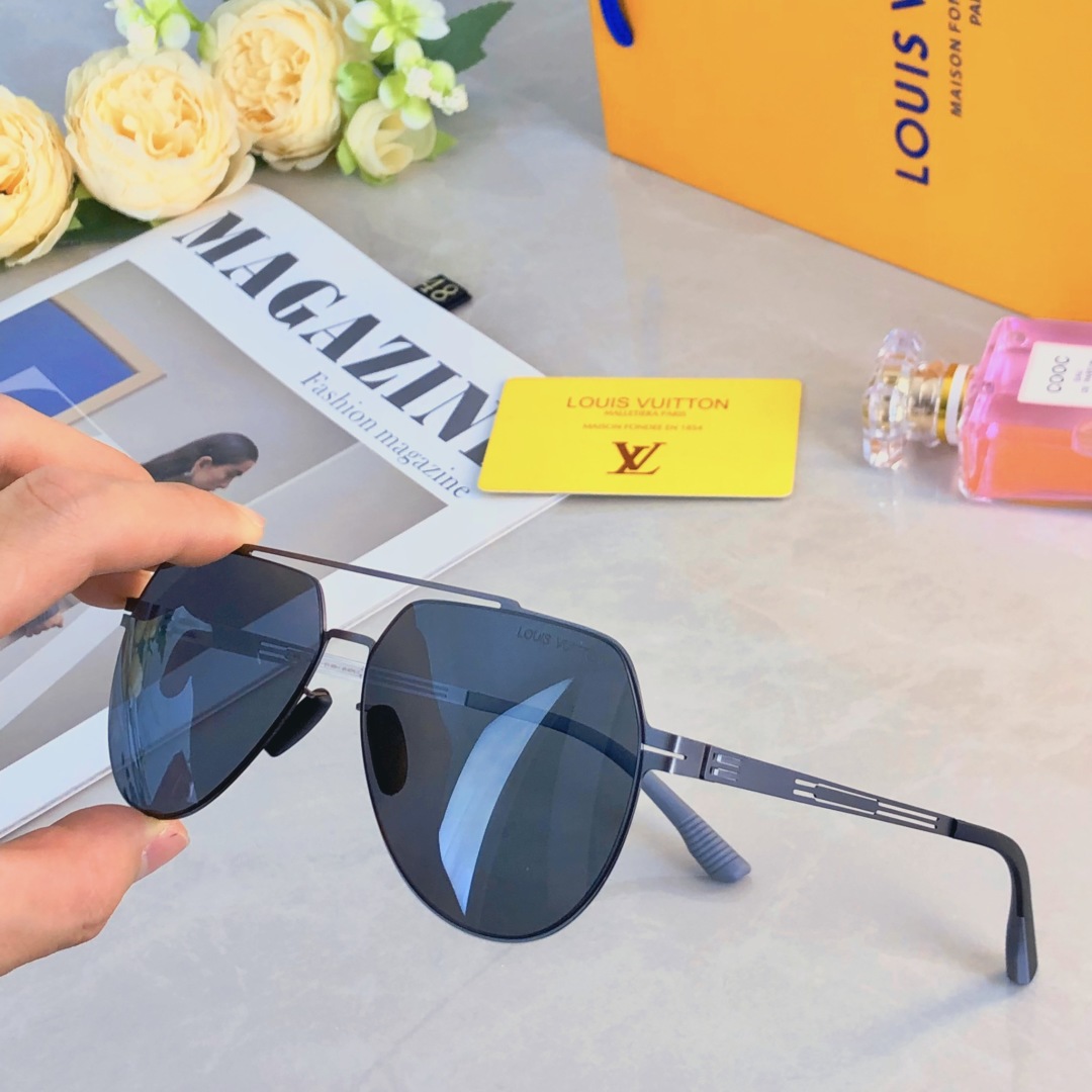 。。LOUISVUITTO*夏季新款偏光太阳镜男士欧美双梁飞行员墨镜尼龙户外钓鱼蛤蟆眼镜