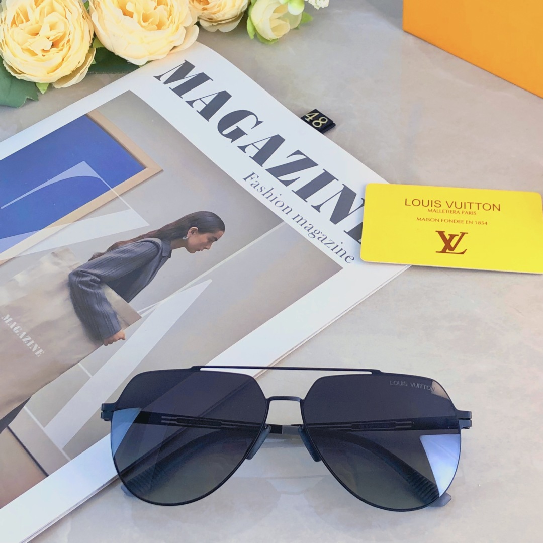 。。LOUISVUITTO*夏季新款偏光太阳镜男士欧美双梁飞行员墨镜尼龙户外钓鱼蛤蟆眼镜