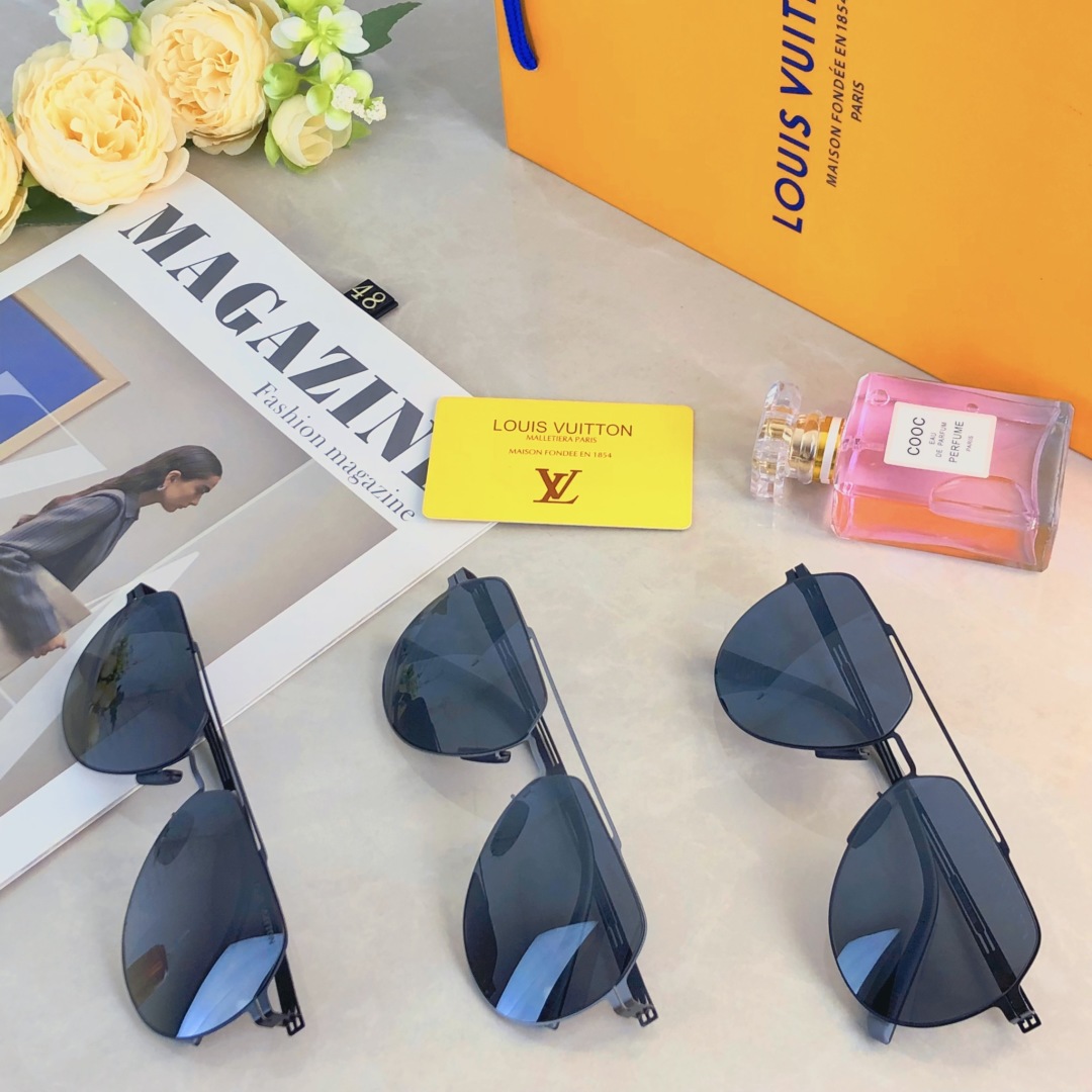 。。LOUISVUITTO*夏季新款偏光太阳镜男士欧美双梁飞行员墨镜尼龙户外钓鱼蛤蟆眼镜