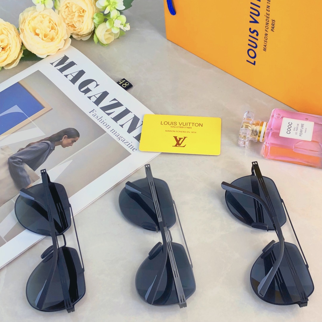 。。LOUISVUITTO*夏季新款偏光太阳镜男士欧美双梁飞行员墨镜尼龙户外钓鱼蛤蟆眼镜