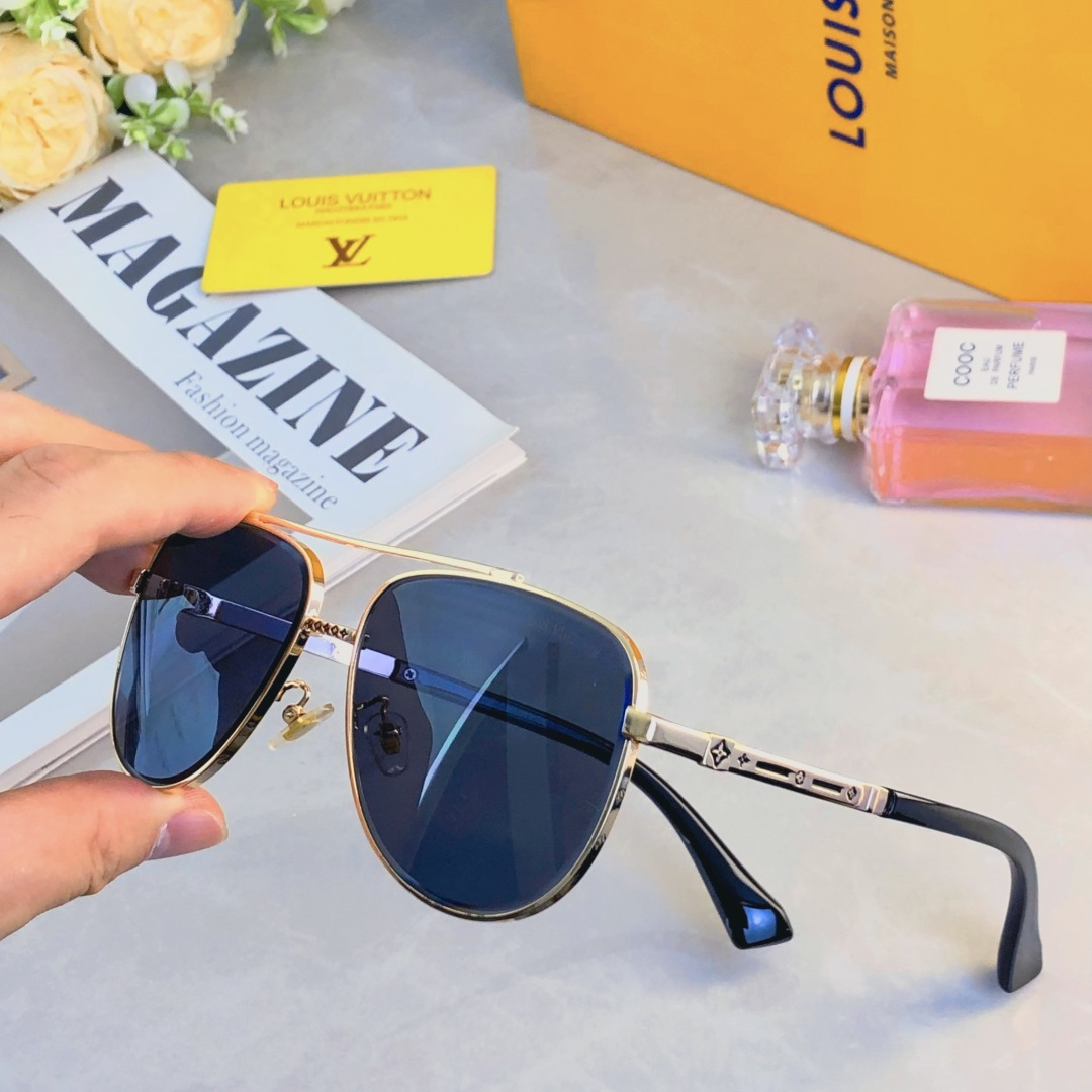 。。LOUISVUITTO*复古金属时尚飞行员蛤蟆镜个性双梁男士墨镜防紫外线太阳镜潮
