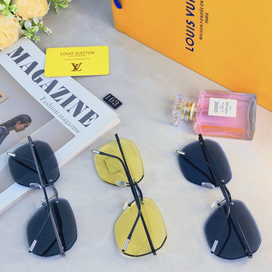 。。LOUISVUITTO*高清尼龙偏光太阳镜变色镜无框太阳镜眼镜钓鱼墨镜一镜两用