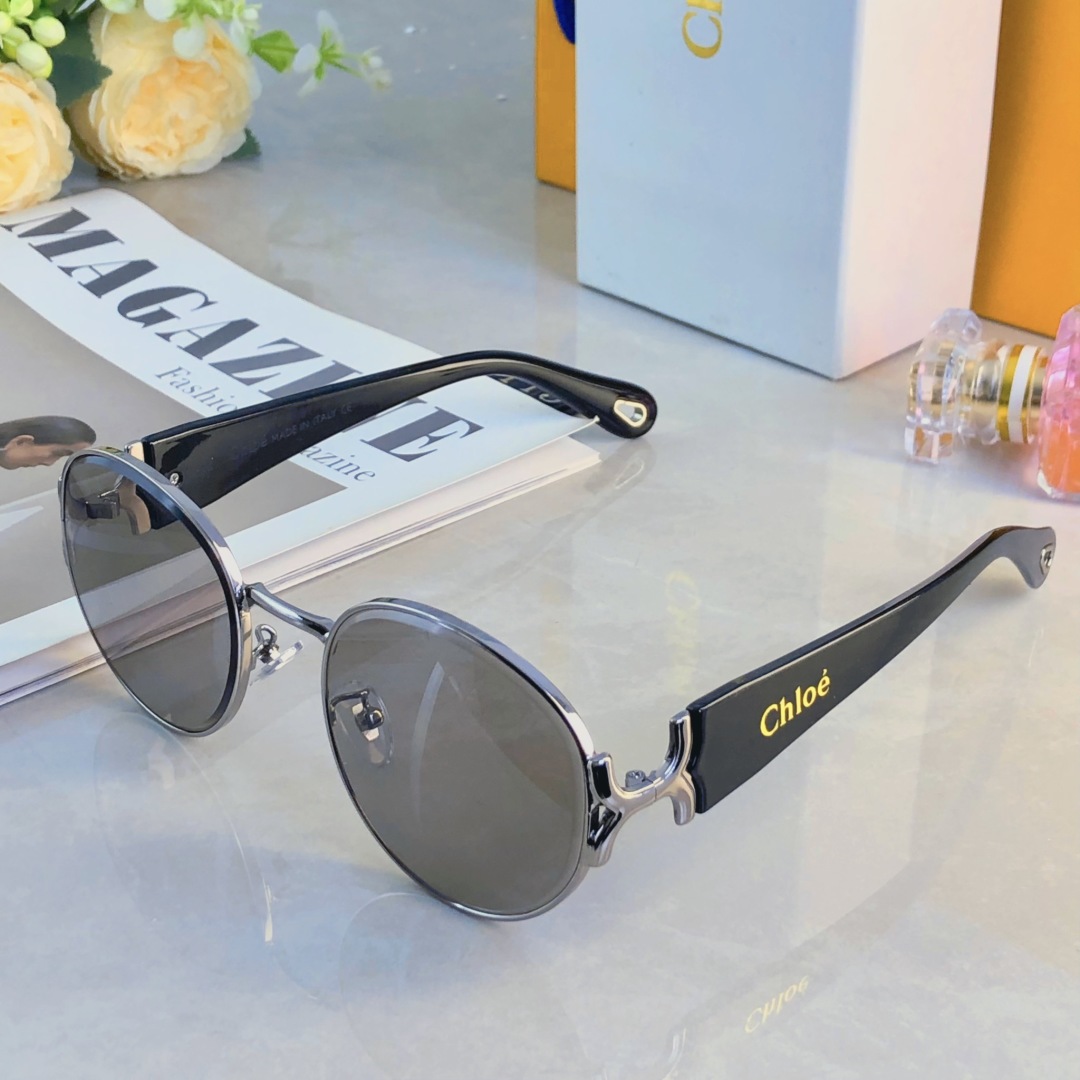 。。CHIO*欧美椭圆框墨镜女高级感时髦眼镜女开车防紫外线拍照太阳镜潮装饰