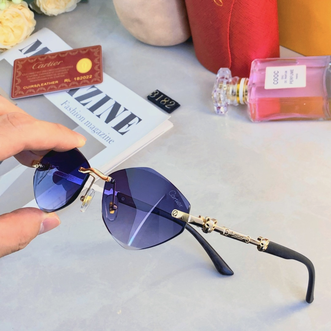 。。CARTIE*夏季无框个性太阳镜欧美跨境ins网红防晒墨镜高级感太阳眼镜