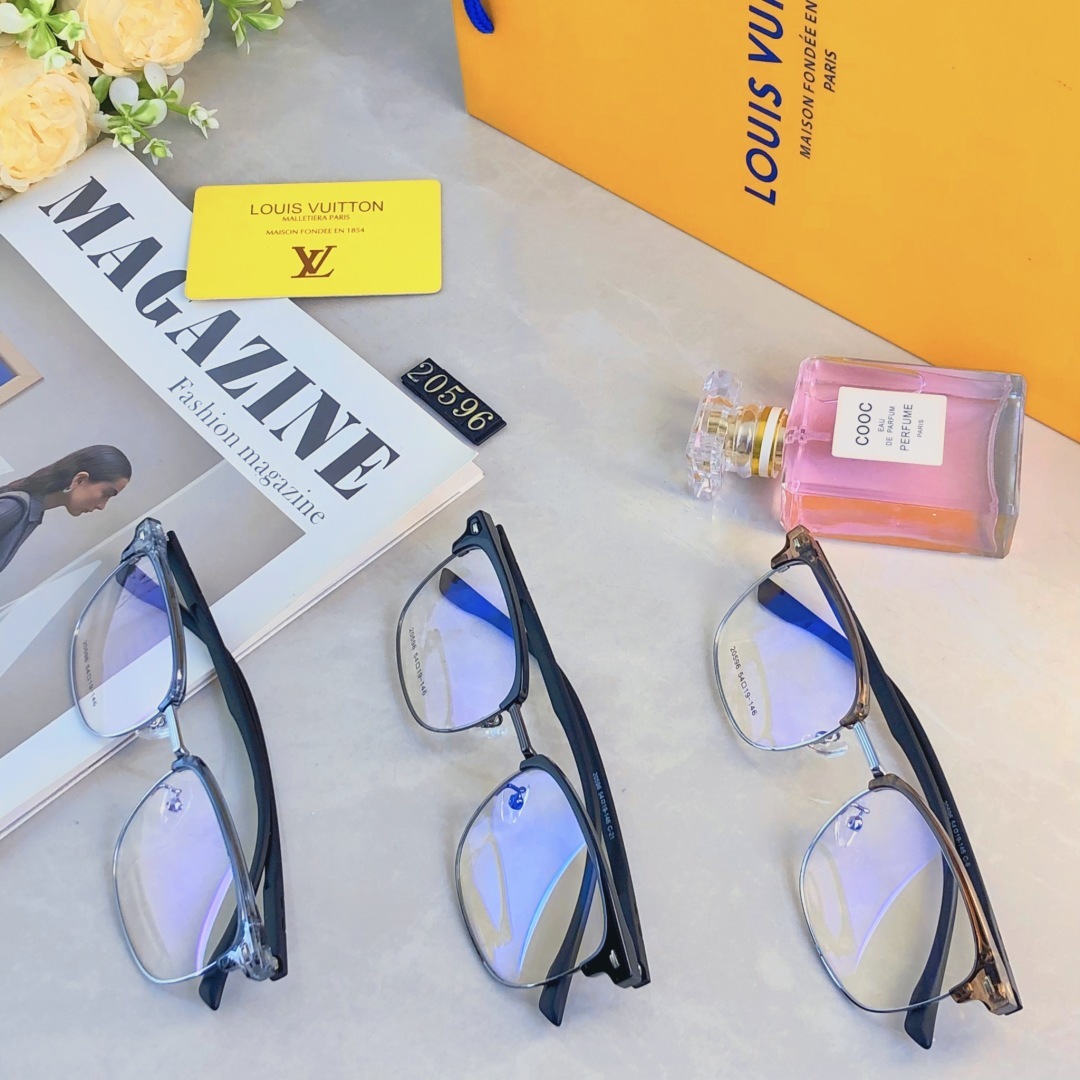 。。LOUISVUITTO*超轻眉线框近视眼镜理工潮流男女款可配度数斯文显脸小眼睛