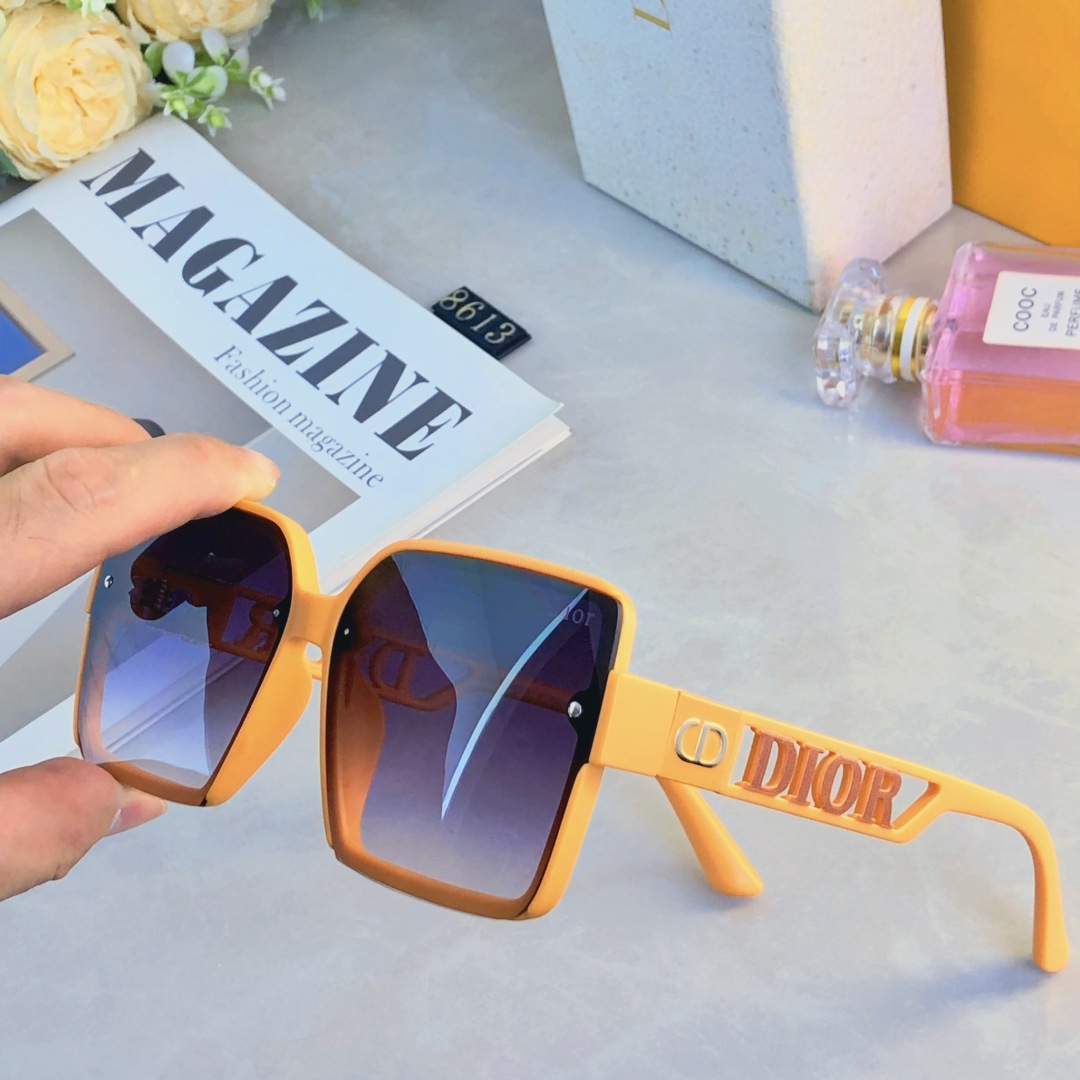 。。DIO*帅气个性拍照长方形大框遮脸太阳眼镜造型情侣开车蹦迪墨镜女