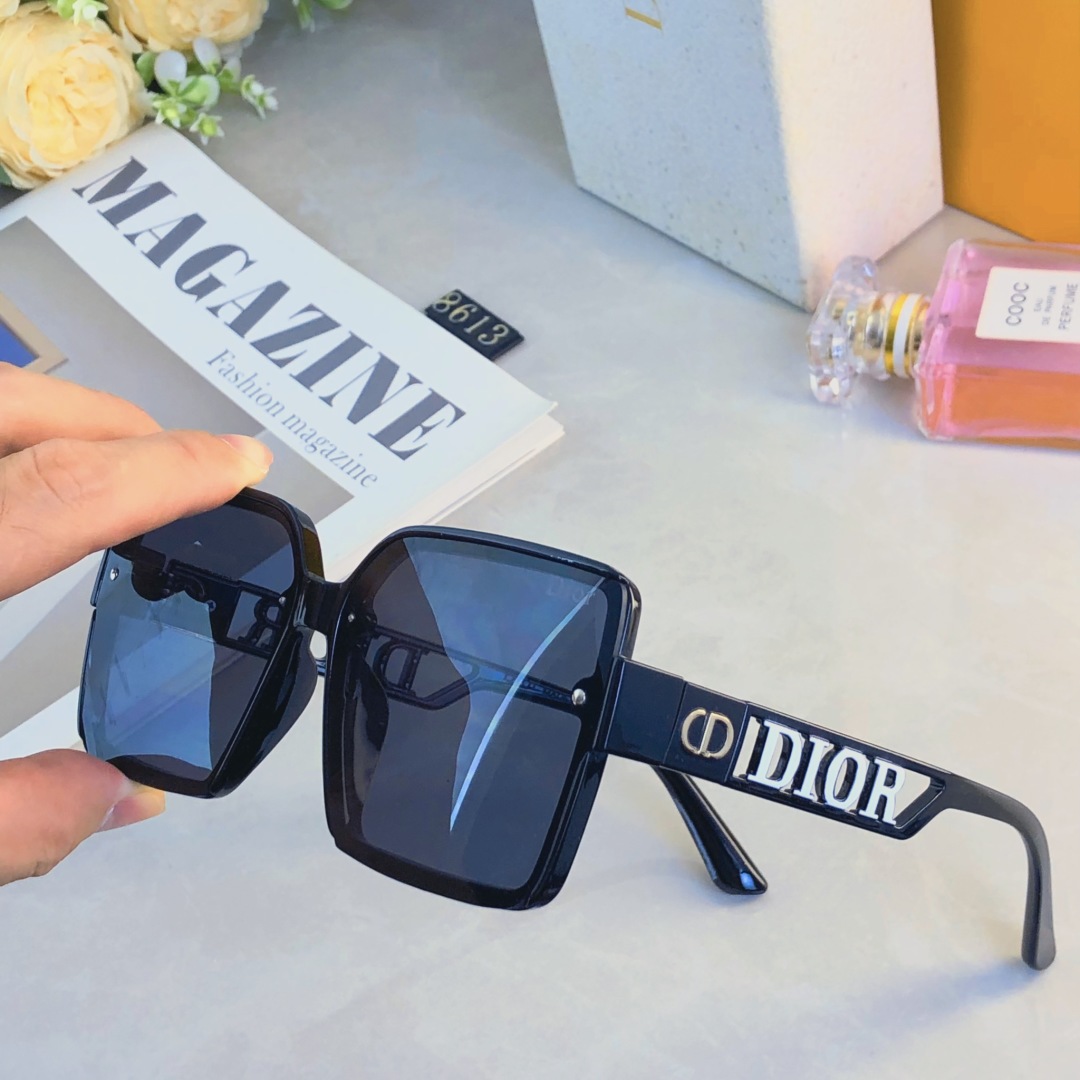 。。DIO*帅气个性拍照长方形大框遮脸太阳眼镜造型情侣开车蹦迪墨镜女