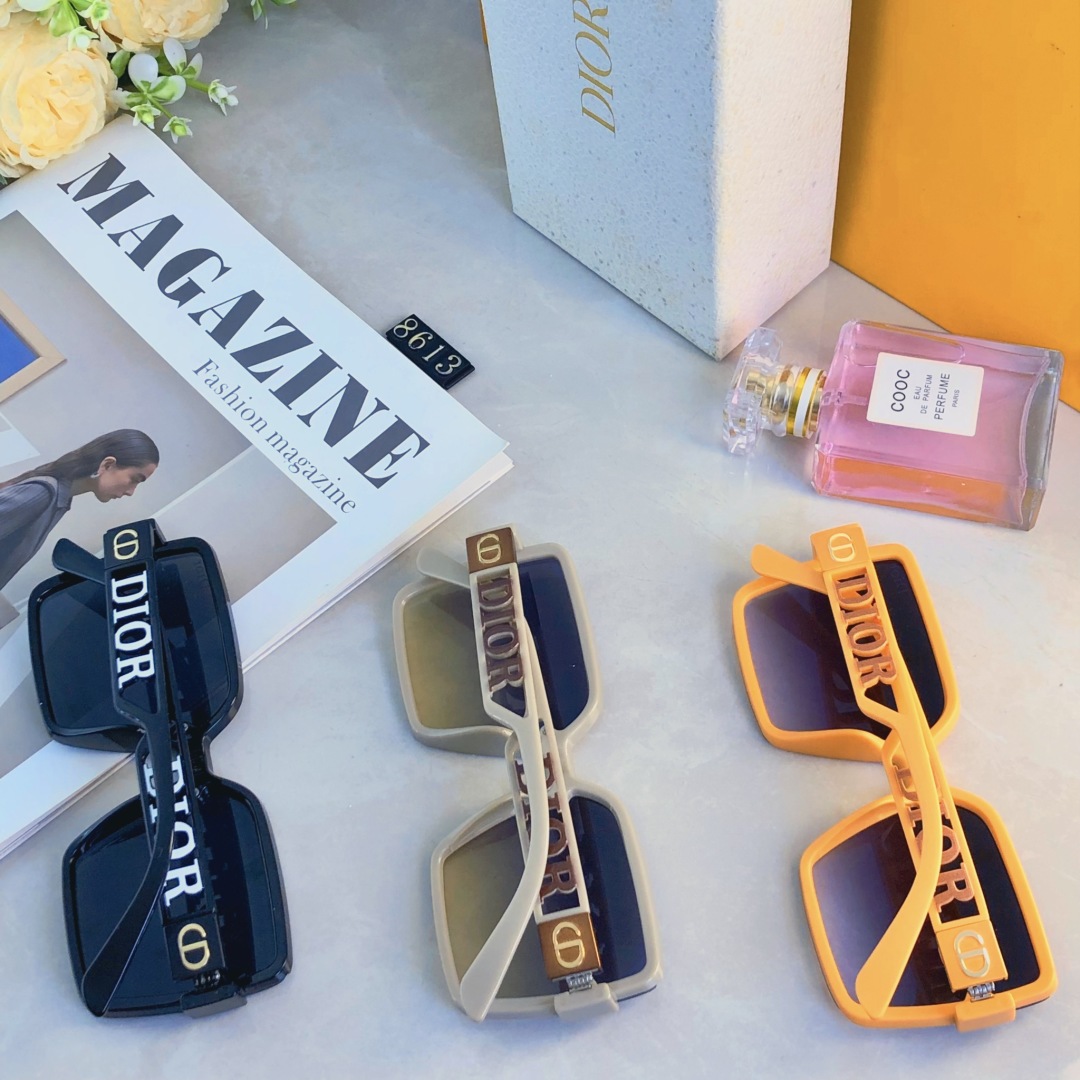 。。DIO*帅气个性拍照长方形大框遮脸太阳眼镜造型情侣开车蹦迪墨镜女