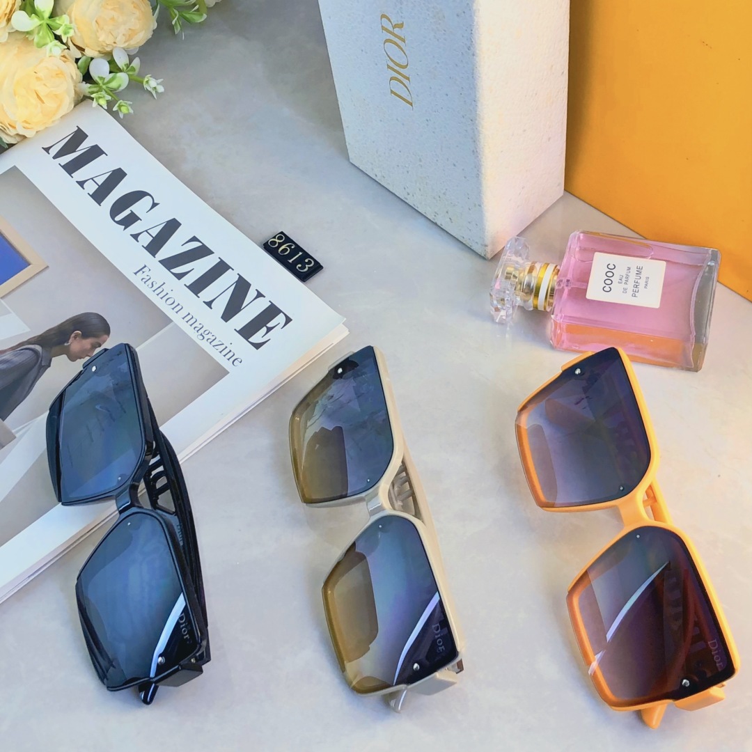 。。DIO*帅气个性拍照长方形大框遮脸太阳眼镜造型情侣开车蹦迪墨镜女