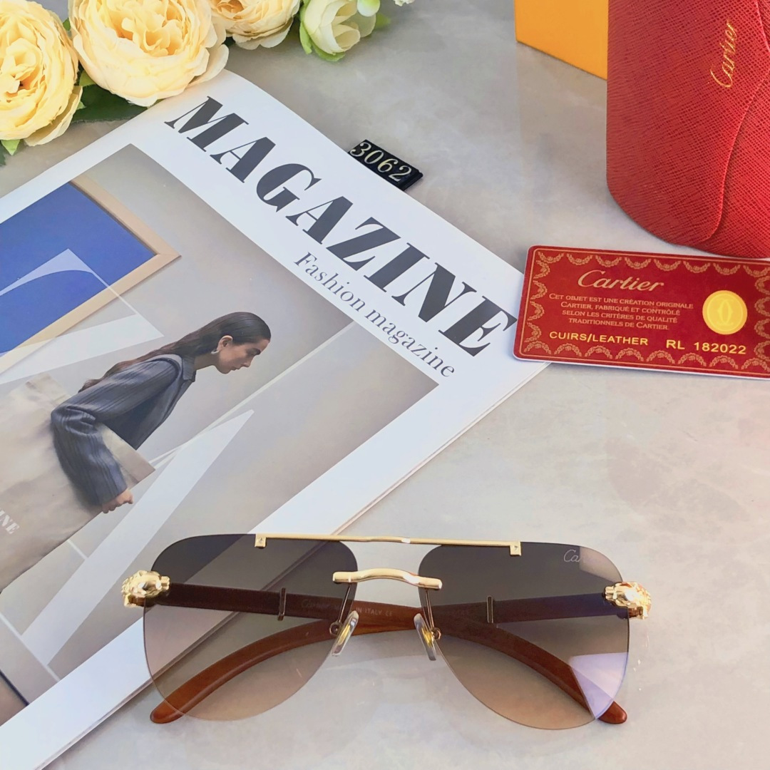 。。Cartie*欧美复古潮流大框切边墨镜男女潮个性木纹镜腿镶嵌太阳眼镜蛤蟆镜