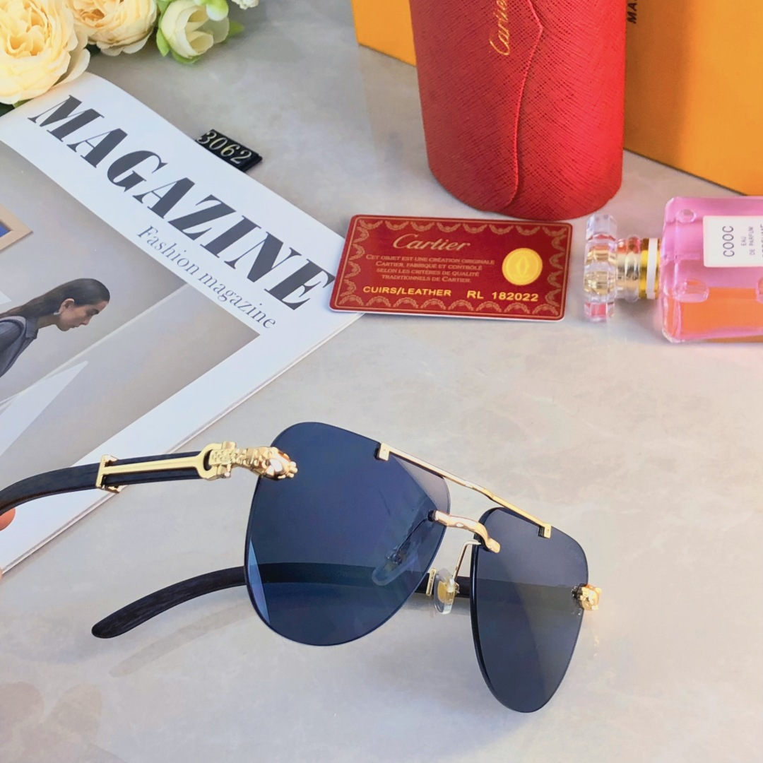 。。Cartie*欧美复古潮流大框切边墨镜男女潮个性木纹镜腿镶嵌太阳眼镜蛤蟆镜