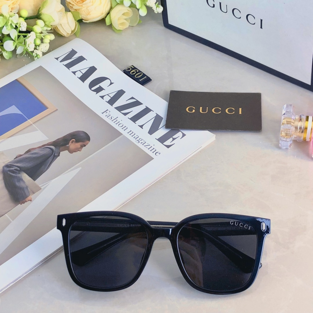 。。Gucc*新款韩版时尚方框墨镜女圆脸ins网红街拍太阳眼镜男潮防紫外线