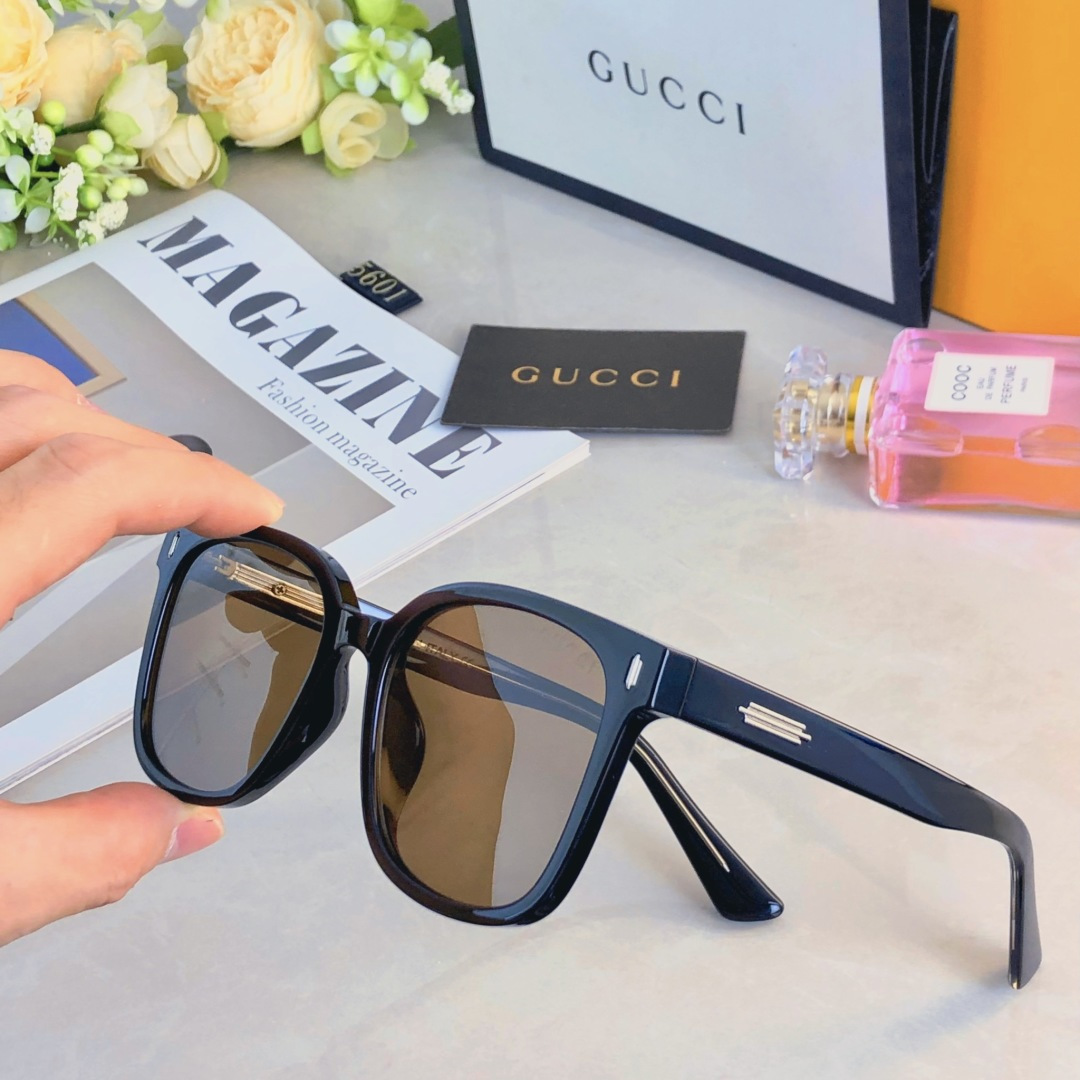 。。Gucc*新款韩版时尚方框墨镜女圆脸ins网红街拍太阳眼镜男潮防紫外线