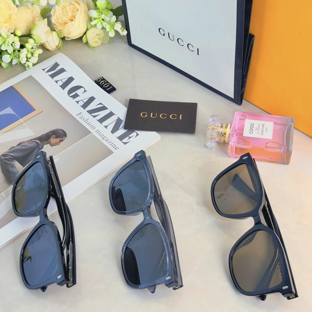 。。Gucc*新款韩版时尚方框墨镜女圆脸ins网红街拍太阳眼镜男潮防紫外线
