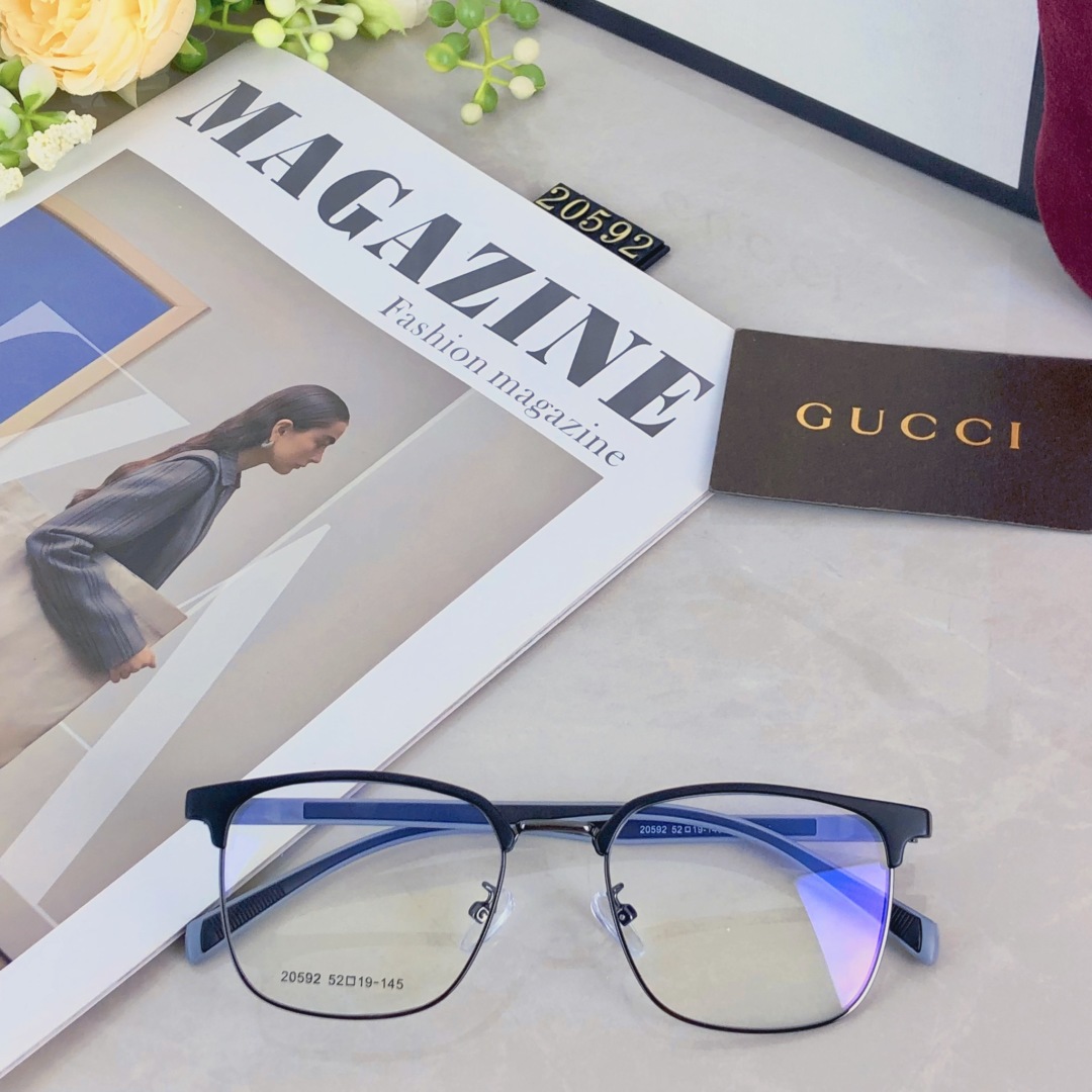 。。Gucc*2025新款款经典商务男士休闲眼镜男可配度数近视眼镜半框斯文痞帅