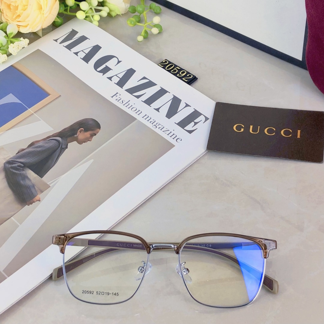 。。Gucc*2025新款款经典商务男士休闲眼镜男可配度数近视眼镜半框斯文痞帅