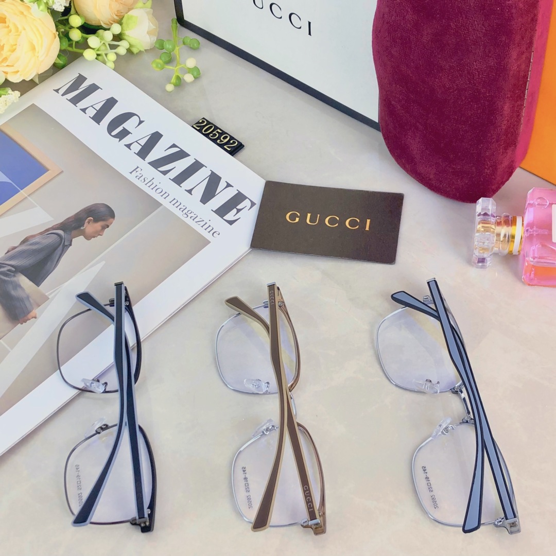 。。Gucc*2025新款款经典商务男士休闲眼镜男可配度数近视眼镜半框斯文痞帅