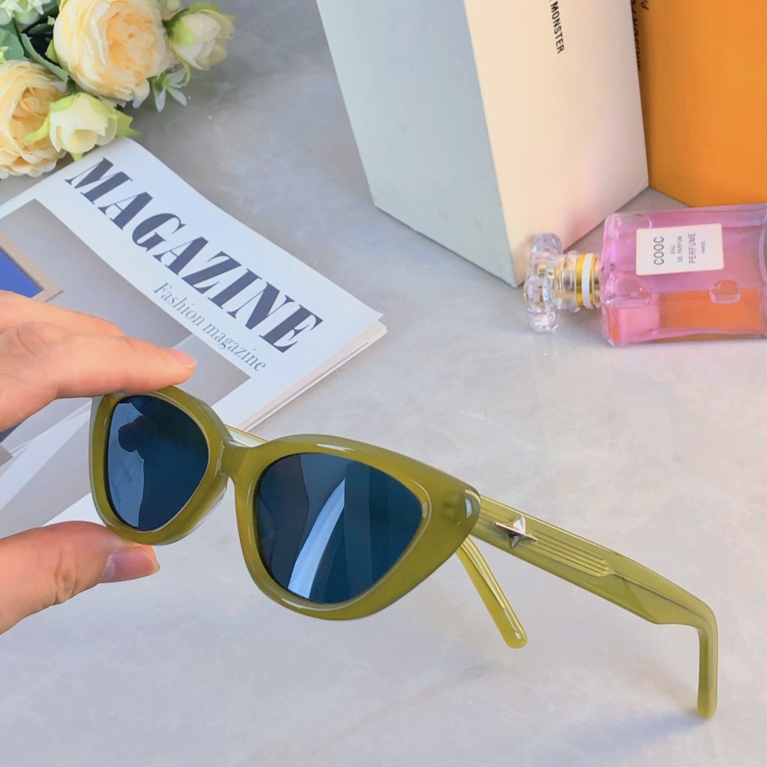 。。欧美风猫眼墨镜女级感潮防紫外线复古百搭显小脸太阳眼镜街拍遮阳