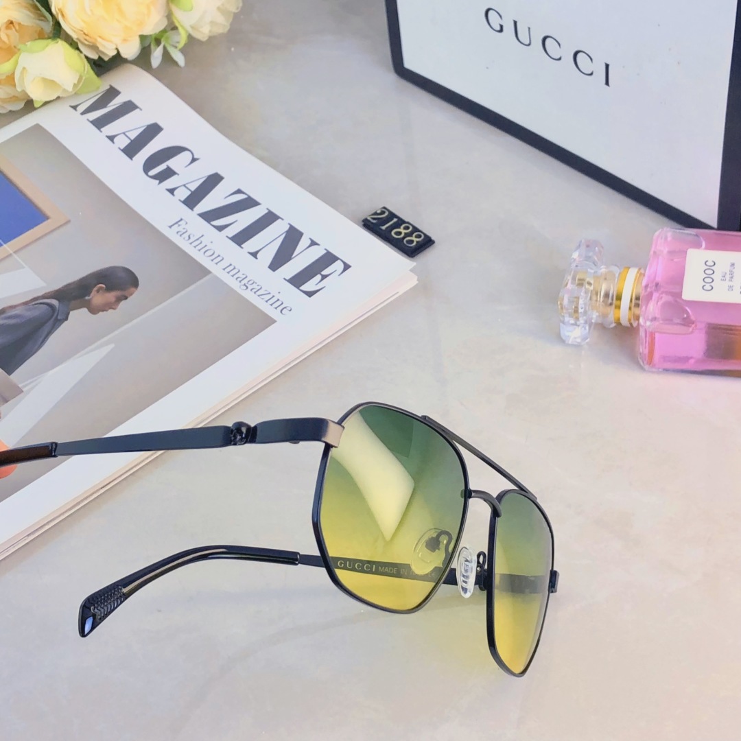 。。Gucc*优雅男士新款偏光太阳镜高级感十足墨镜百搭开车驾驶镜UV400