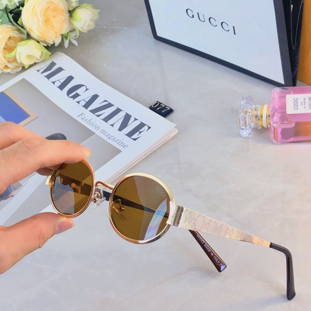 。。Gucc*2025新款Lisa同款墨镜女椭圆形法式复古风小红书小框时尚太阳镜