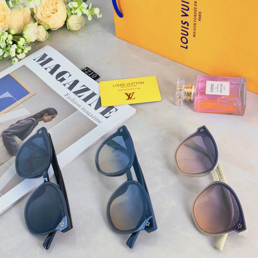 。。Louis vuitto*2025新款欧美甜酷辣妹风太阳镜女时髦街拍高级感防紫外线复古墨镜