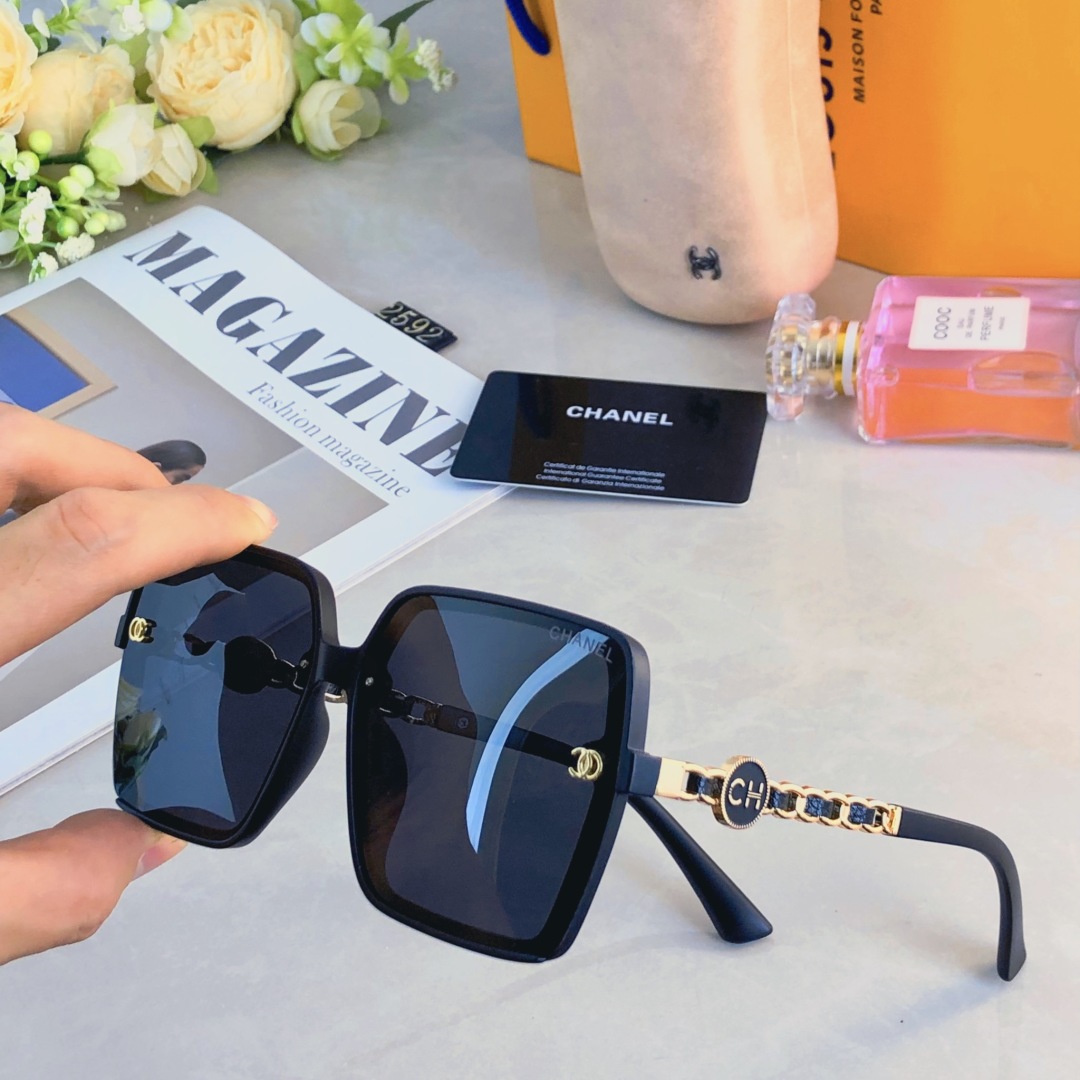 。。Chane*太阳镜女2025年新款网红小香风夏季显脸小偏光眼镜防紫外线墨镜女