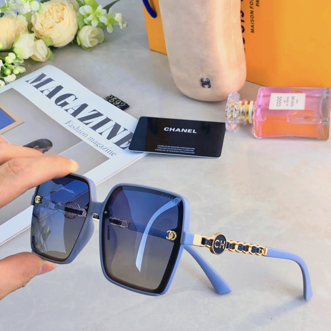 。。Chane*太阳镜女2025年新款网红小香风夏季显脸小偏光眼镜防紫外线墨镜女