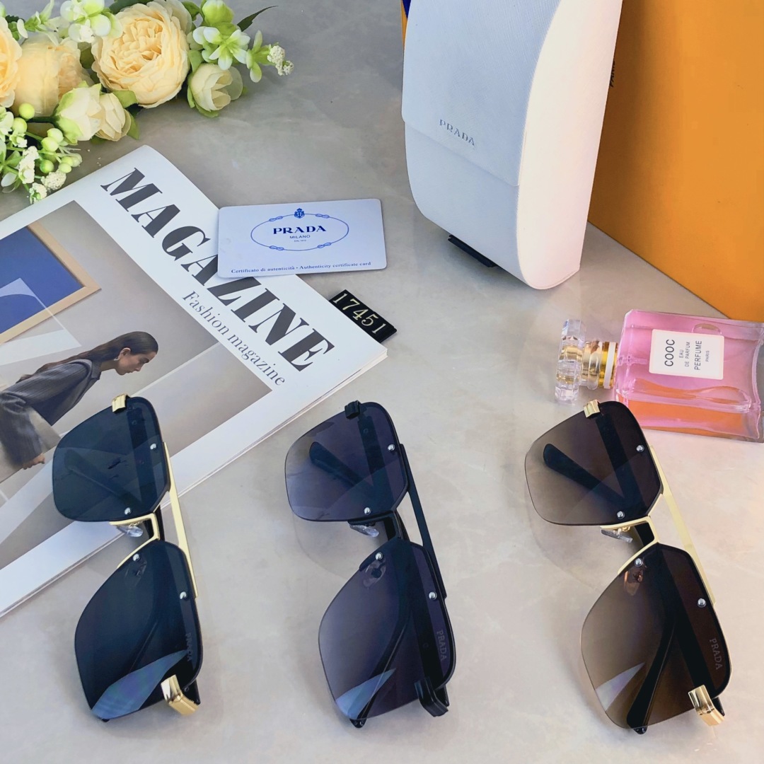 。。Prad*2025新款眼镜男女个性百搭开车旅行墨镜双梁防紫外线太阳镜