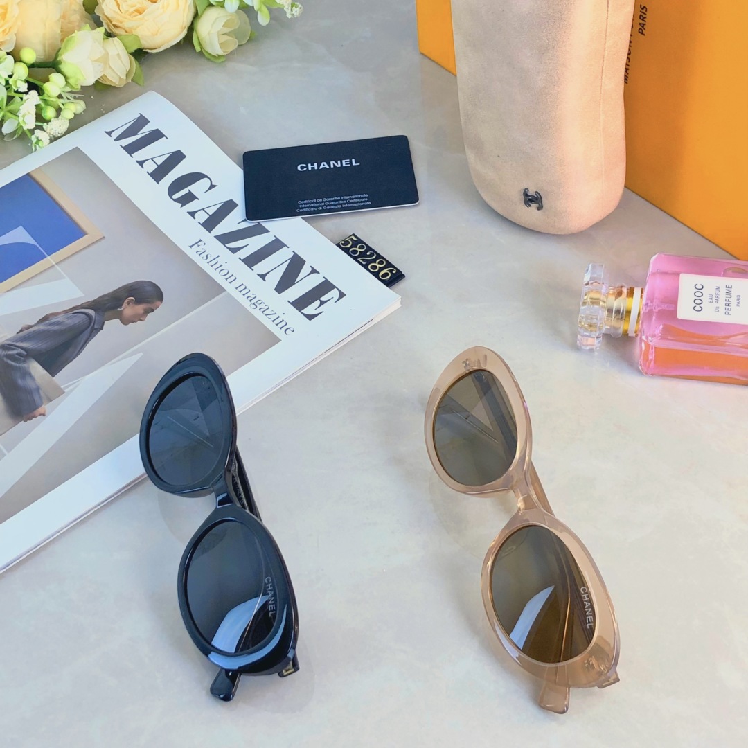 。。Chane*港风复古小椭圆墨镜欧美潮流ins网红款时尚太阳镜女街拍凹造型