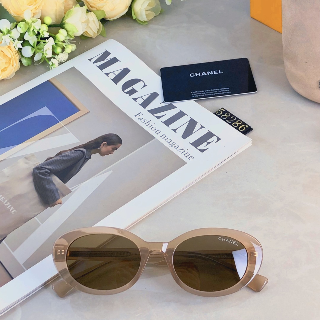 。。Chane*港风复古小椭圆墨镜欧美潮流ins网红款时尚太阳镜女街拍凹造型