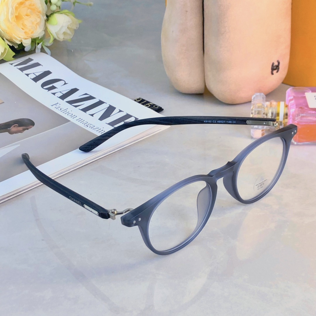 。。Chane*复古椭圆磨砂灰色木纹脚眼镜框男女小脸素颜日系近视眼睛框架手工