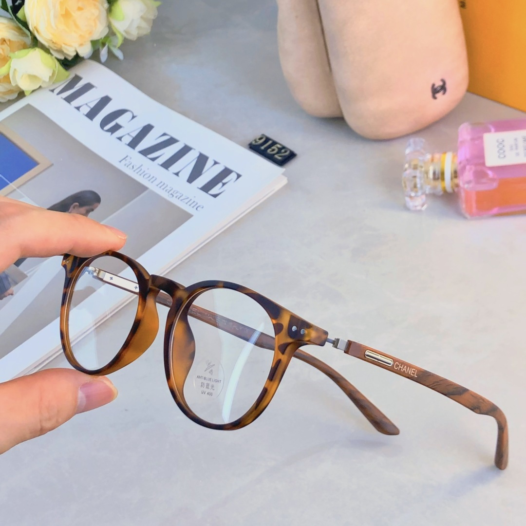 。。Chane*复古椭圆磨砂灰色木纹脚眼镜框男女小脸素颜日系近视眼睛框架手工