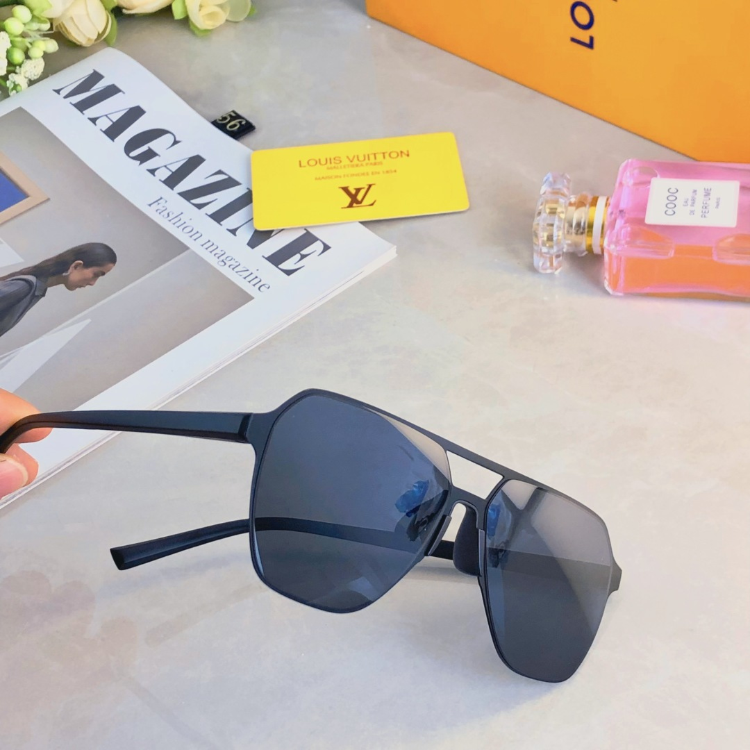 。。Louis vuitto*墨镜高级时尚尼龙偏光太阳镜男飞行员式大脸开车遮阳眼镜