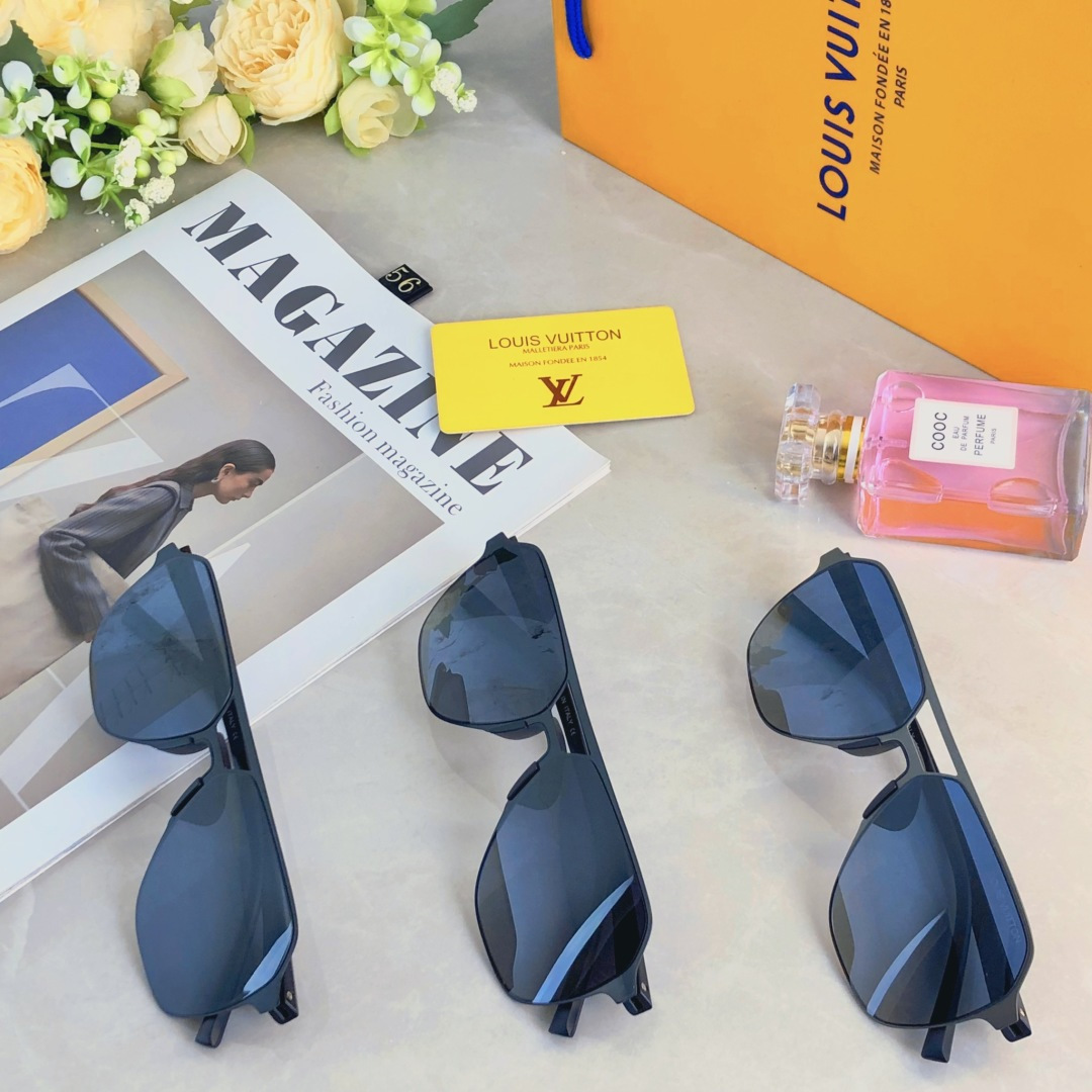 。。Louis vuitto*墨镜高级时尚尼龙偏光太阳镜男飞行员式大脸开车遮阳眼镜