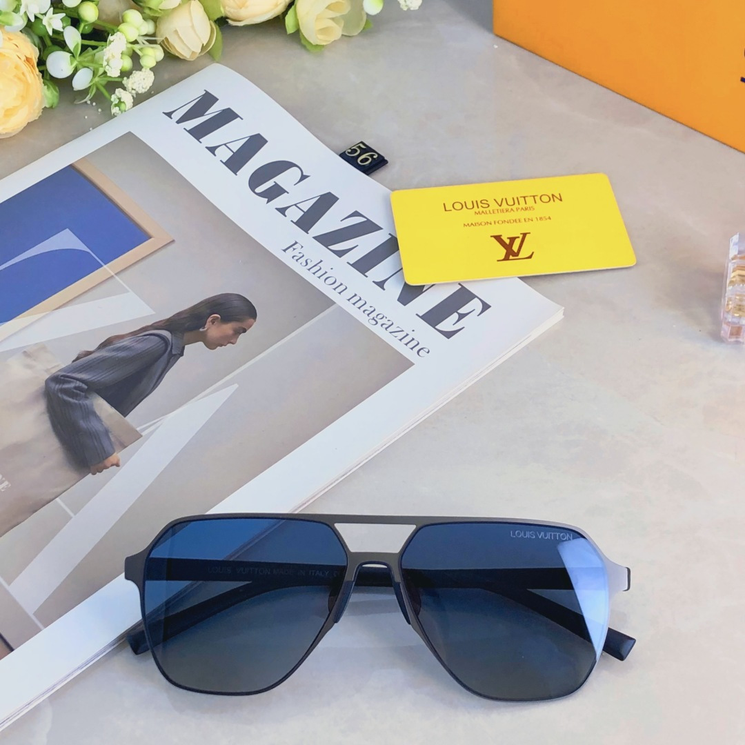 。。Louis vuitto*墨镜高级时尚尼龙偏光太阳镜男飞行员式大脸开车遮阳眼镜