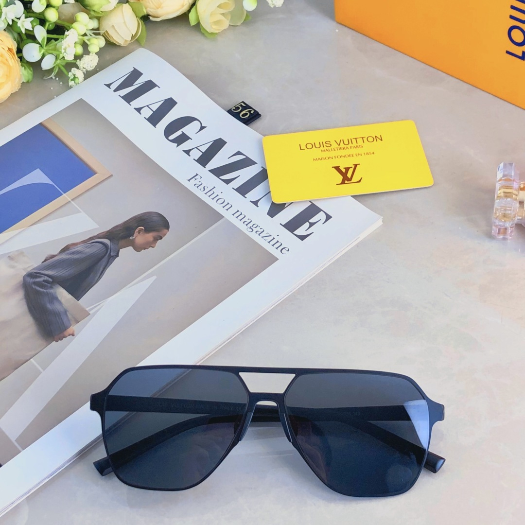 。。Louis vuitto*墨镜高级时尚尼龙偏光太阳镜男飞行员式大脸开车遮阳眼镜