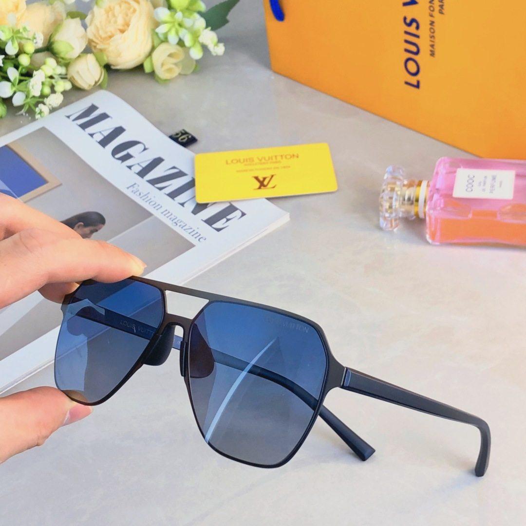 。。Louis vuitto*墨镜高级时尚尼龙偏光太阳镜男飞行员式大脸开车遮阳眼镜