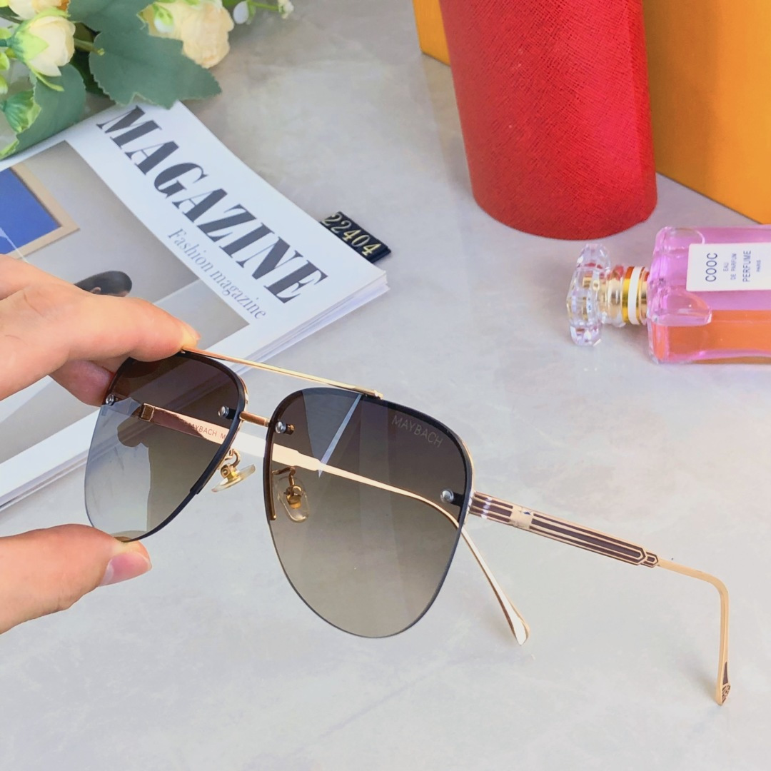 。。Maybac*2025新款欧美时尚无框蛤蟆太阳镜男个性潮流双梁防晒墨镜男款