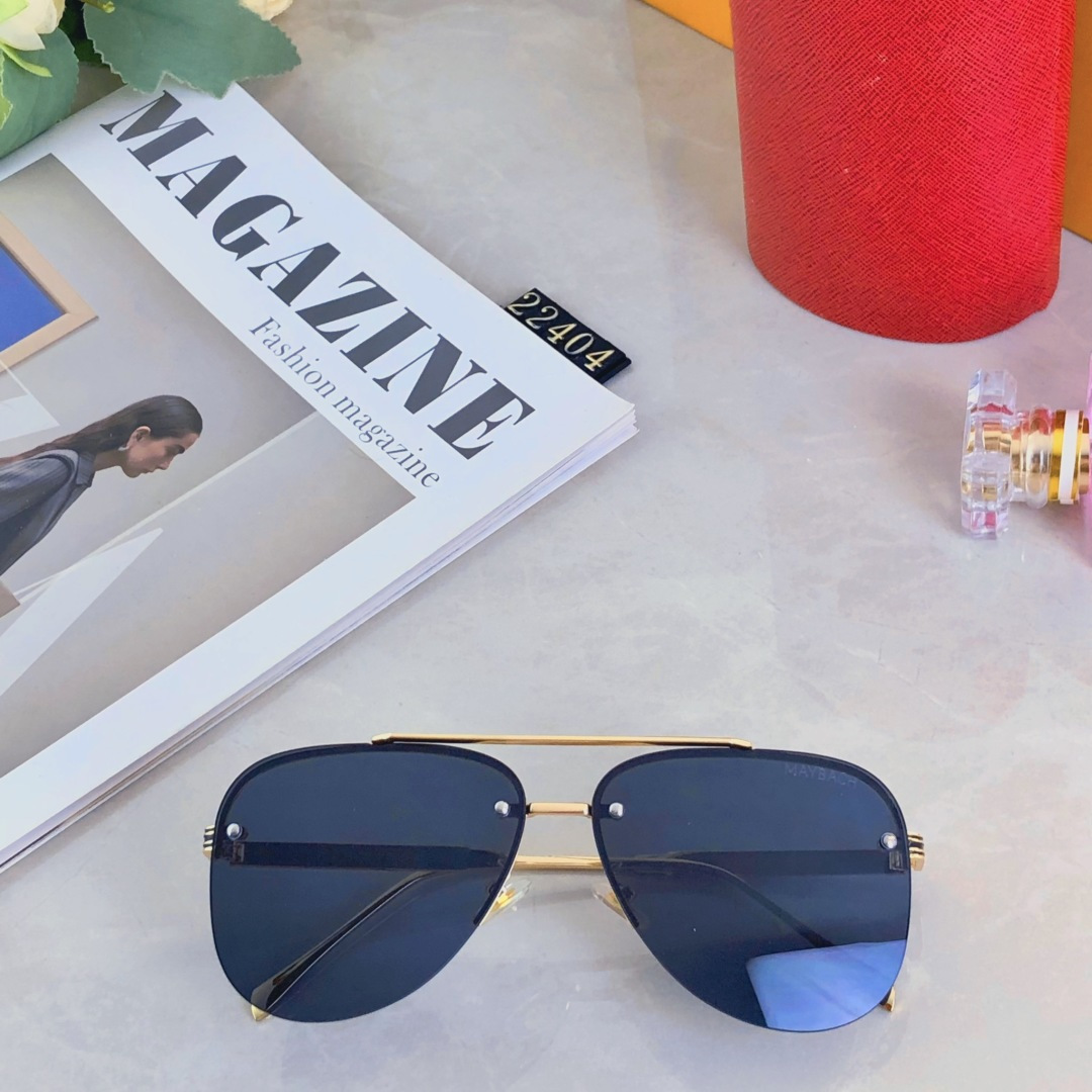 。。Maybac*2025新款欧美时尚无框蛤蟆太阳镜男个性潮流双梁防晒墨镜男款