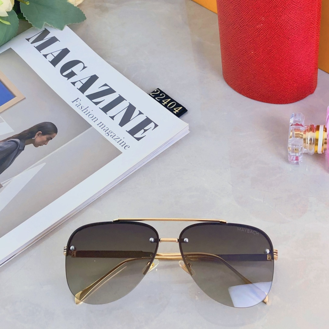 。。Maybac*2025新款欧美时尚无框蛤蟆太阳镜男个性潮流双梁防晒墨镜男款