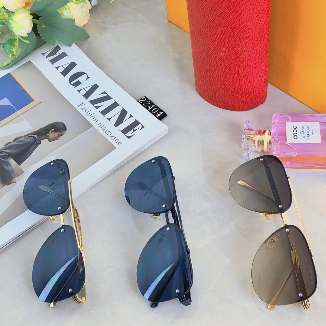 。。Maybac*2025新款欧美时尚无框蛤蟆太阳镜男个性潮流双梁防晒墨镜男款