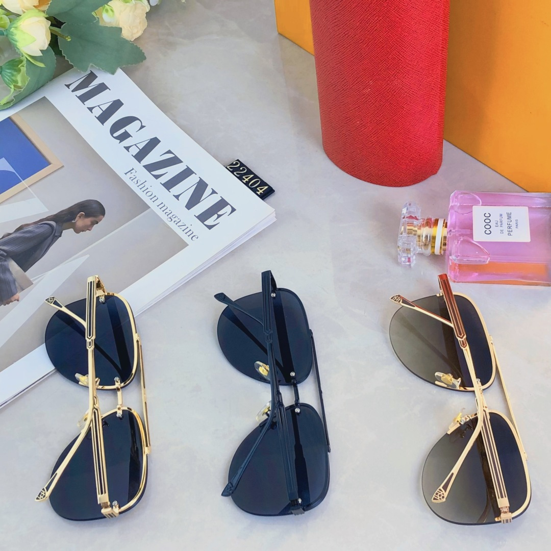 。。Maybac*2025新款欧美时尚无框蛤蟆太阳镜男个性潮流双梁防晒墨镜男款