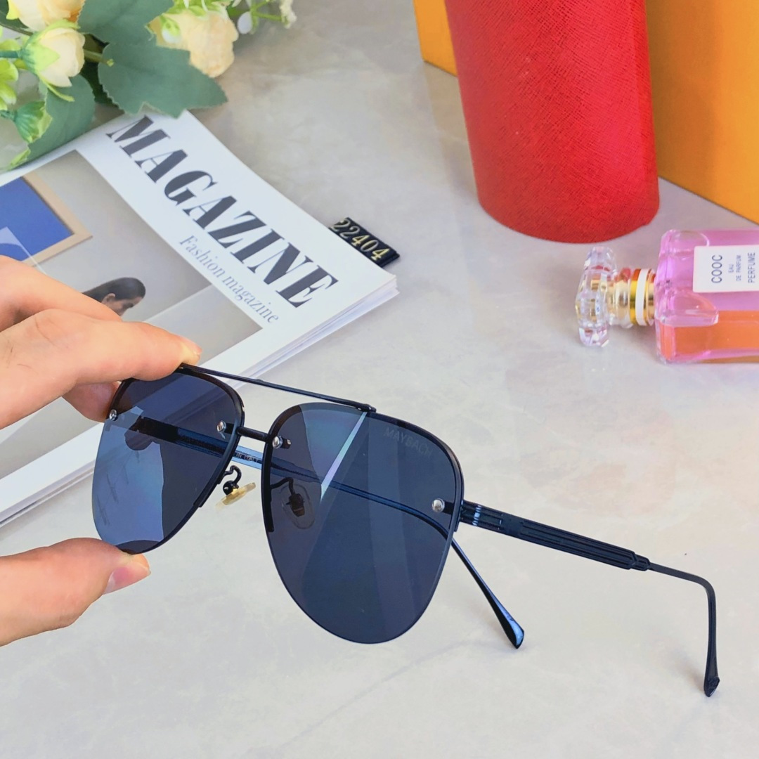 。。Maybac*2025新款欧美时尚无框蛤蟆太阳镜男个性潮流双梁防晒墨镜男款