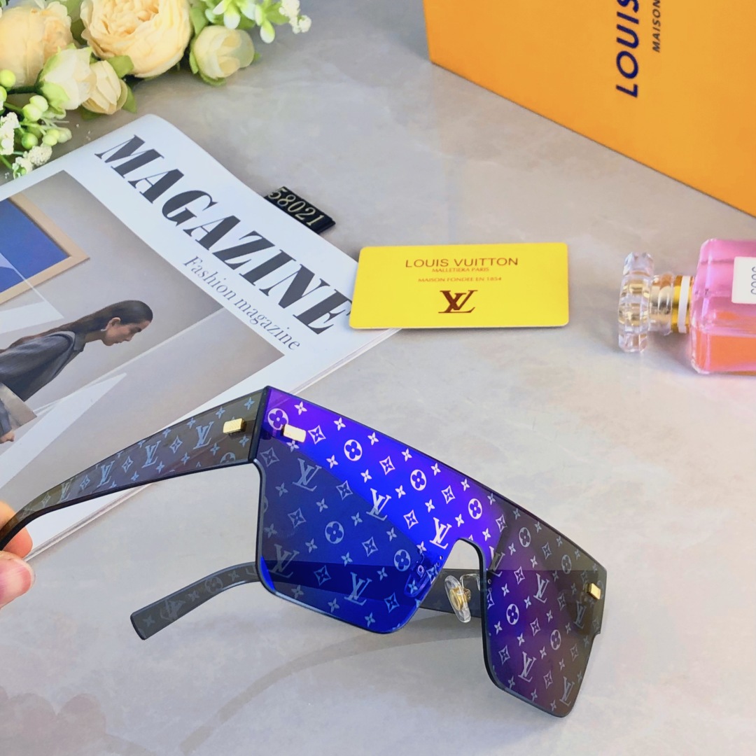 。。Louis vuitto*超大框方形太阳镜潮男女欧美显瘦开车墨镜复古一体式眼镜ins网红