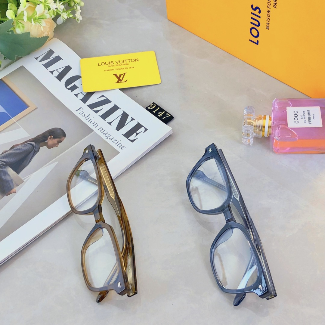 。。Louis vuitto*板材眼镜框男复古文艺日系超轻防蓝光近视眼镜女潮素颜小框