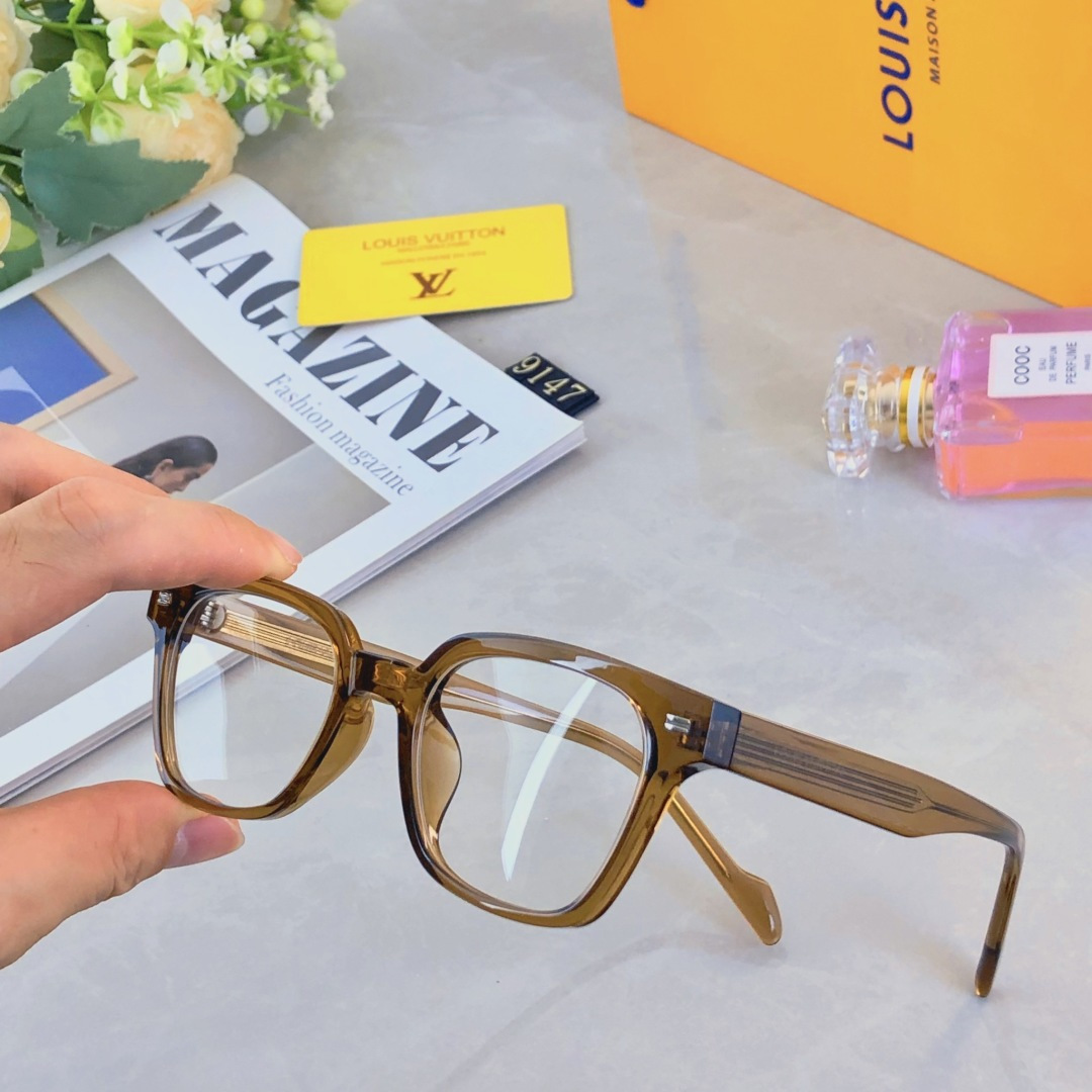 。。Louis vuitto*板材眼镜框男复古文艺日系超轻防蓝光近视眼镜女潮素颜小框